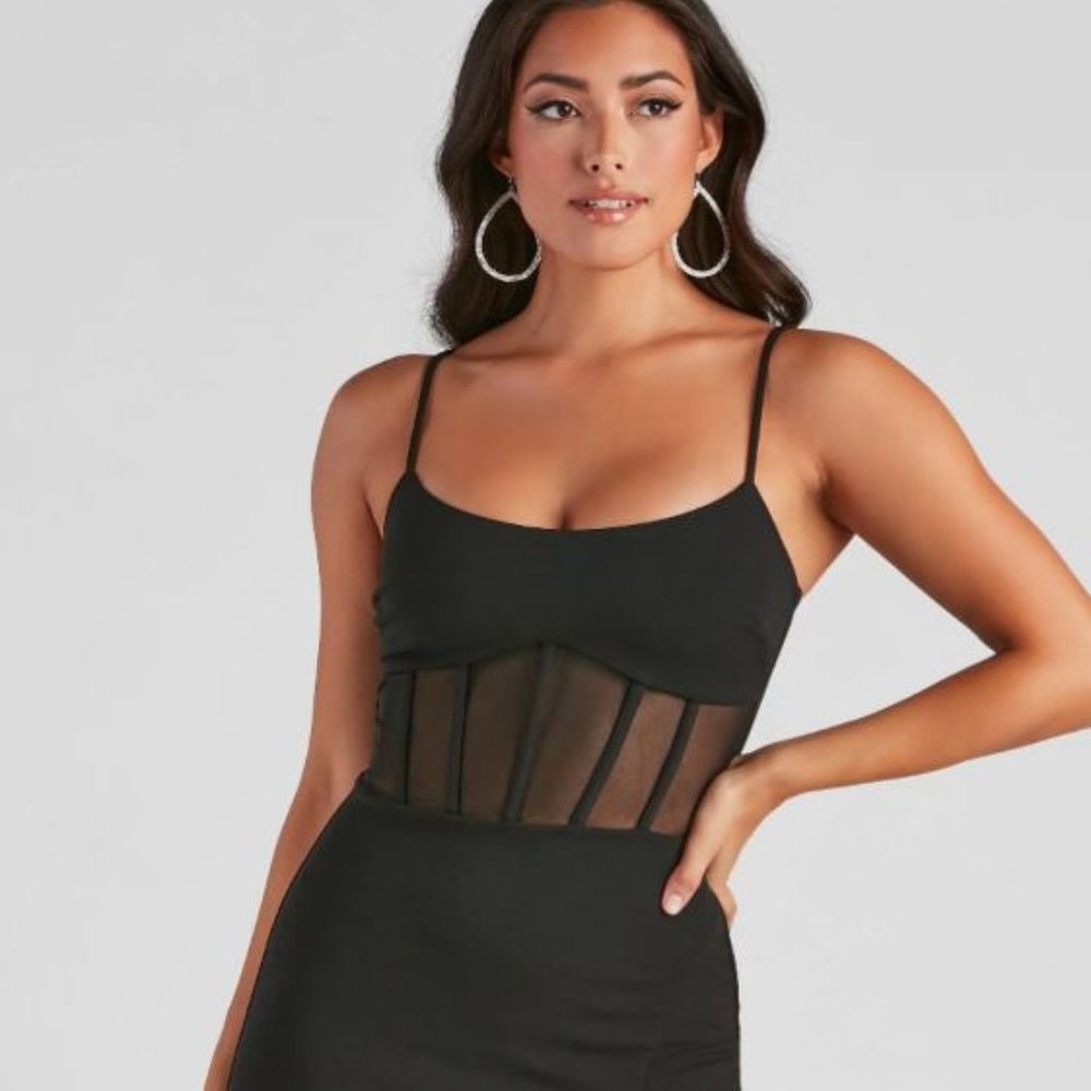 Black Christy formal Corset Long Dress- Never been worn